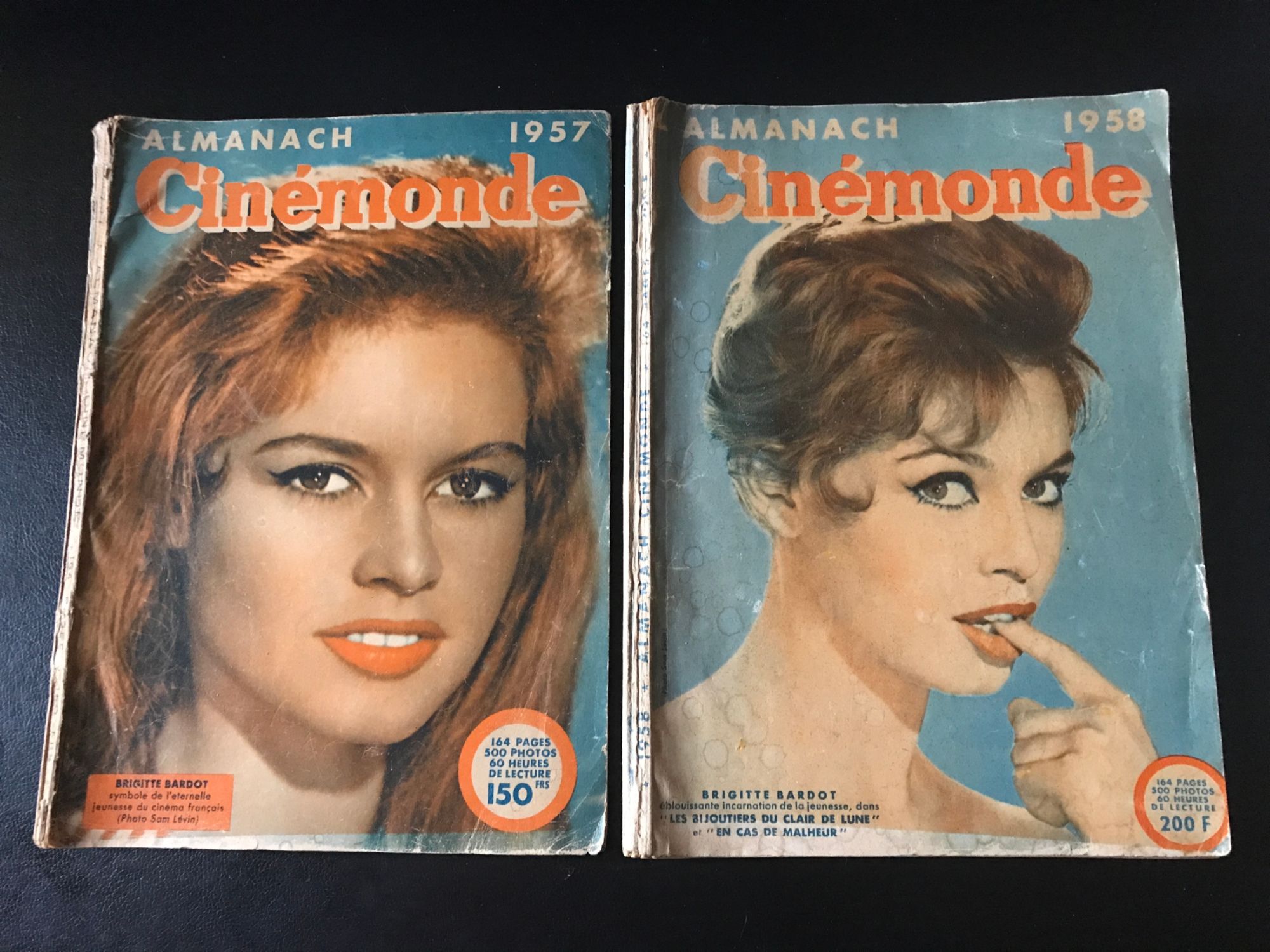 Lot De 2 Anciens Almanachs Cinémonde - 1957 Et 1958 - Brigitte Bardot En Couverture