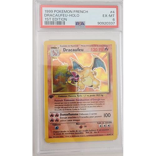 Carte Pokémon Dracaufeu Holo 4/102 Wizards - Set De Base - Fr - Pca 6