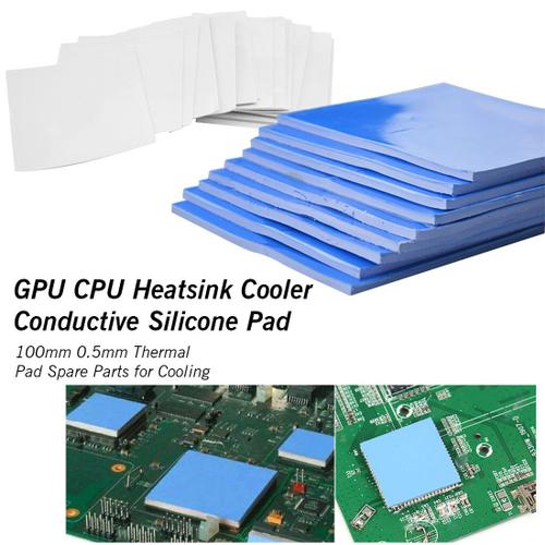 100mm * 100mm * 0.5mm coussin thermique GPU CPU dissipateur thermique refroidissement coussin en Silicone conducteur pour cartes graphiques puces pont mémoire