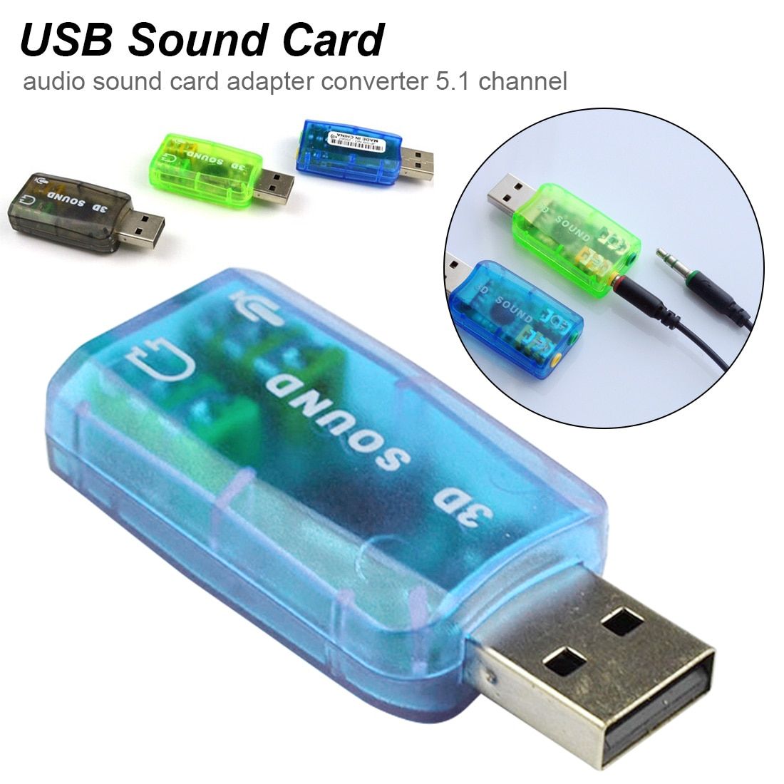 Carte Son Usb Externe Usb À Jack 3.5mm Casque Audio Adaptateur Micphone Carte Son Pour Mac Win Compter Android Linux