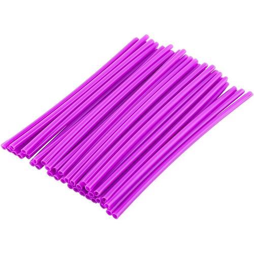 36 Pièces Couvre-Rayons De Vélo, 17 Cm Protecteur De Rayon De Roue De Moto Jantes De Motocross Peaux Couvre Kit D'enveloppes De Garde De Moto Hors Route(Violet)