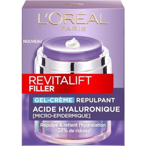 L¿Oréal Paris Revitalift Filler Gel-Crème Repulpant Acide Hyaluronique, Céramides, Niacinamide & Glycérine 50 Ml 