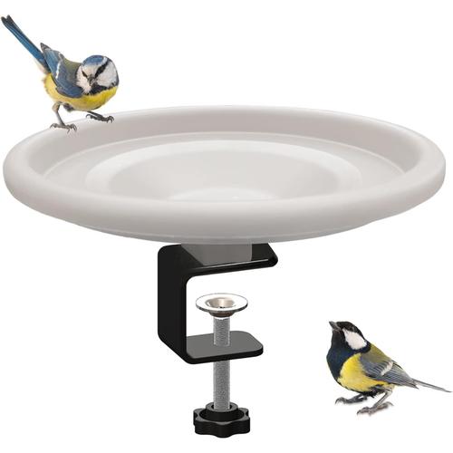 Blanc Abreuvoir Oiseaux Exterieur À Suspendre, Abreuvoir Oiseaux À Poser Pour Balcon Jardin, Bains Pour Oiseaux Sauvages, Mangeoire Oiseaux Sur Pied, Jardin Decoration Extérieur, Grande Metal Fer