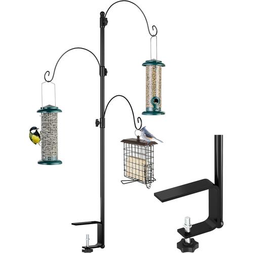 Noir Mangeoire À Oiseaux Avec Trois Kits De Suspension Réglables Pour Le Jardin, La Terrasse, Ou La Clôture, Pour Attirer Les Oiseaux Sauvages (Les Mangeoires Ne Sont Pas Incluses)