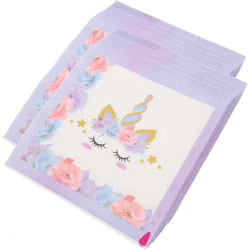 Comme Montré 40 Feuilles Serviette En Papier Serviettes De Dessin Animé Serviette Cocktail Décor Serviettes À Motif De Licorne Adorables Serviettes De Fête Bureau Tissu La Vache