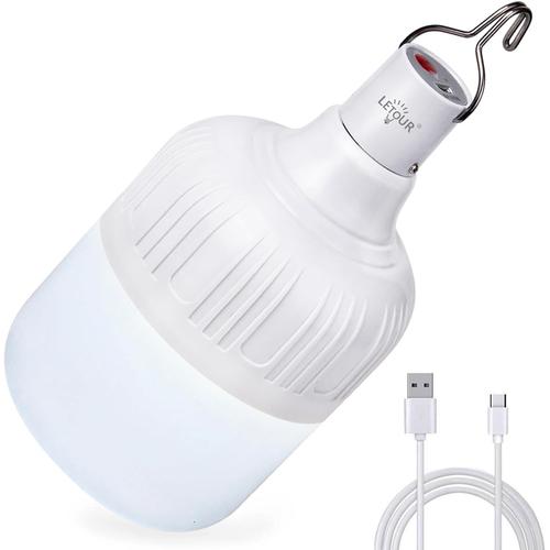 Blanc Lanterne De Camping, Lampe Camping Avec Usb Rechargeable 60w 5000 Lumens 5 Modes Suspension Dimmable, Lampe Portable Pour Camping Patio Jardin Barbecue