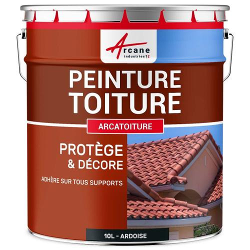 Peinture toiture tuile ciment terre cuite Gris ardoise - RAL 7015 10 L