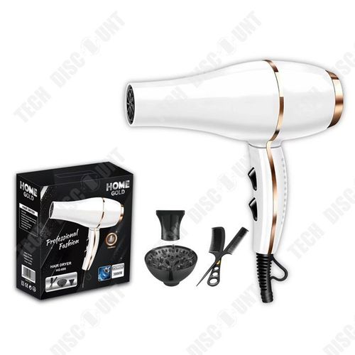Td Sèche Cheveux Ionique Professionnel 3000w 3 Modes De Chaleur Et 2 Vitesses Sèche-Cheveux Avec Concentrateur Diffuseur Et Peigne
