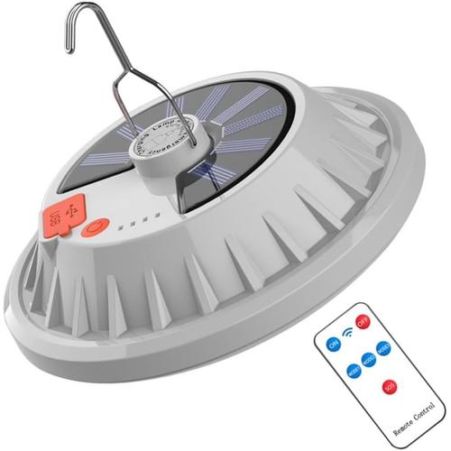 Télécommande Solaire Lampe Lampe De Camping Usb Rechargeable Tente Lanterne Réglable Lampe De Travail Batterie Externe Pour Randonnée D'urgence