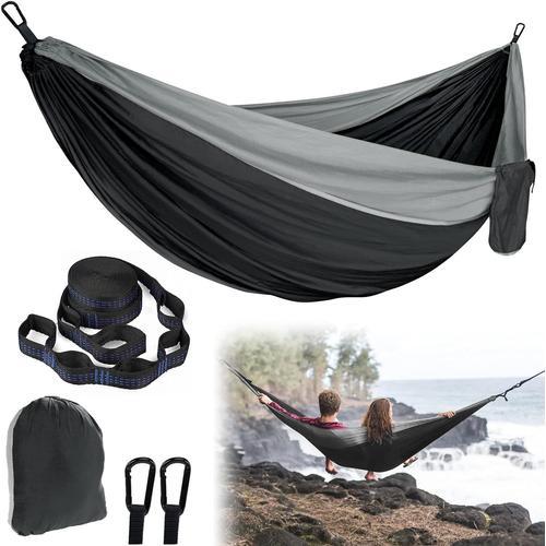 Hamac D'extérieur - 270 X 140 Cm - En Nylon Et Soie De Parachute - Hamac Portable Avec Sac De Transport Pour Jardin, Balcon, Terrasse, Camping