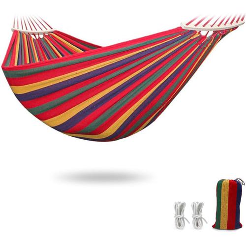 Arc En Ciel Hamac En Toile, Hamac De Voyage Hamac 260 X 150 Cm Avec Sac De Transport, Hamac À Rayures Arc En Ciel Capacité De Charge Jusqu'à 300 Kg, Hamac De Camping En Plein Air Pour Terrasse,