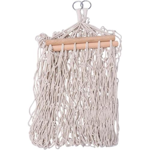 Beige 1 Pc Hamac En Filet Hamac Simple Banc Balançoire Pour L'extérieur Hamac Extérieur Chaises Suspendues En Plein Air Parc Hamac Balançoire Hamac Jardin Individuel Plier En Bois Corde