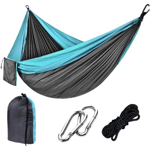 270x140 Cm / 106.30x55.12 Pouces..Bleu Hamac De Camping Hamac Portable Avec Moustique Net Parachute En Nylon Hamac De Portable Avec Sangles Pour La Randonnée Bleue