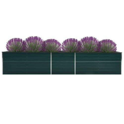 Lit Surélevé De Jardin Acier Galvanisé 400x80x77 Cm Vert
