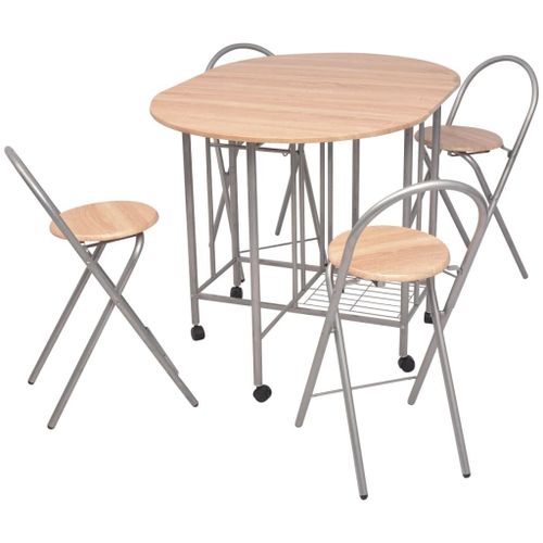 Vidaxl Ensemble De Salle À Manger Pliable 5 Pièces Mdf