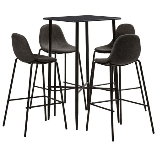 Ensemble De Bar 5 Pcs Tissu Gris Foncé