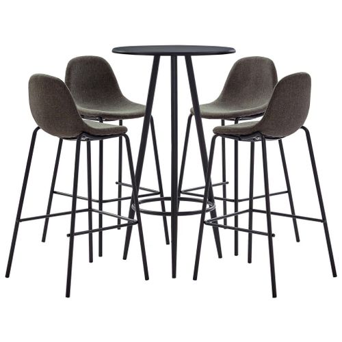 Ensemble De Bar 5 Pcs Tissu Gris Foncé
