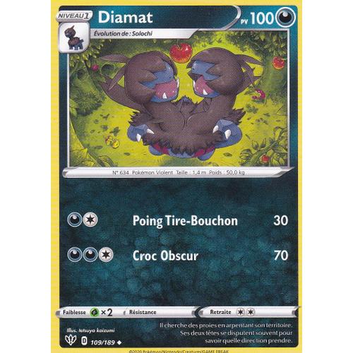 Carte Pokemon - Diamat - 109/189 - Epée Et Bouclier 3 Ténèbres Embrasées