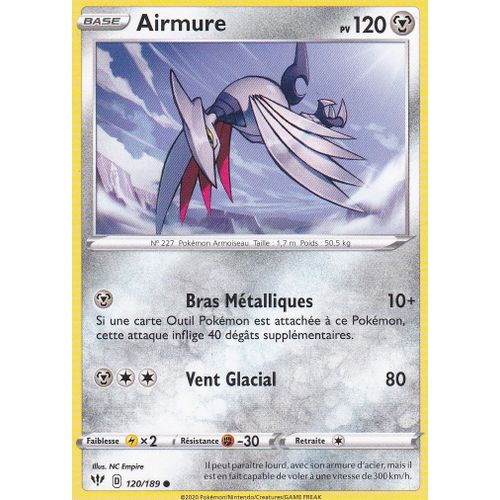 Carte Pokemon - Airmure - 120/189 - Épée Et Bouclier 3 Ténèbres Embrasées