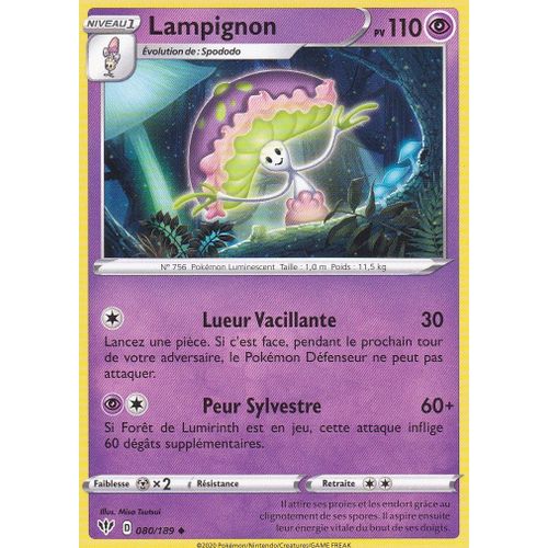 Carte Pokemon - Lampignon - 80/189 - Épée Et Bouclier 3 Ténèbres Embrasées