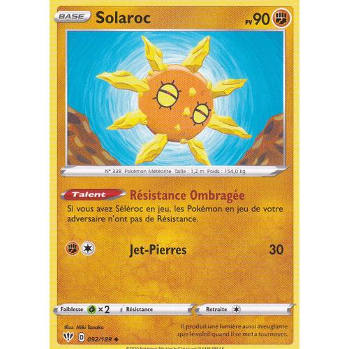 Carte Pokemon - Solaroc - 92/189 - Épée Et Bouclier 3 Ténèbres Embrasées