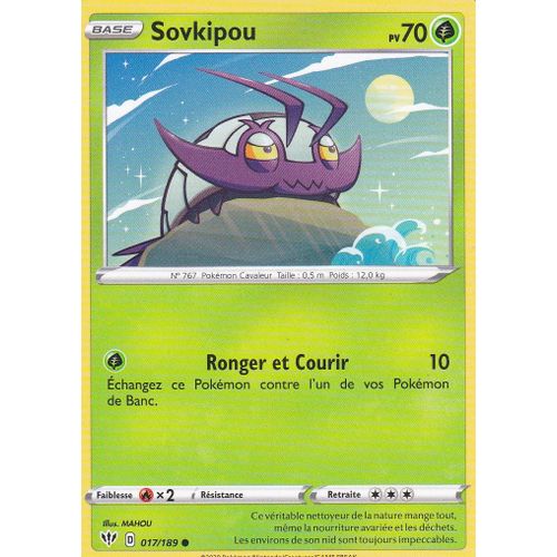 Carte Pokemon - Sovkipou - 17/189 - Épée Et Bouclier 3 Ténèbres Embrasées