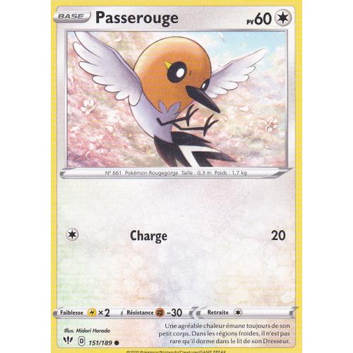Carte Pokemon - Passerouge - 151/189 - Épée Et Bouclier 3 Ténèbres Embrasées