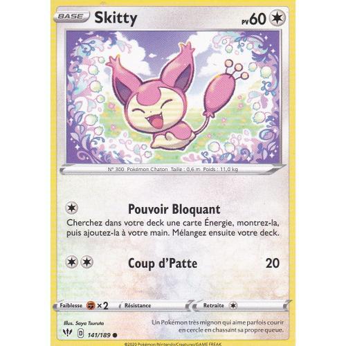 Carte Pokemon - Skitty - 141/189 - Épée Et Bouclier 3 Ténèbres Embrasées