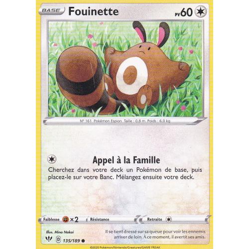 Carte Pokemon - Fouinette - 135/189 - Épée Et Bouclier 3 Ténèbres Embrasées