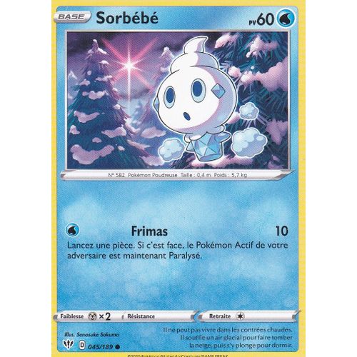 Carte Pokemon - Sorbébé - 45/189 - Épée Et Bouclier 3 Ténèbres Embrasées