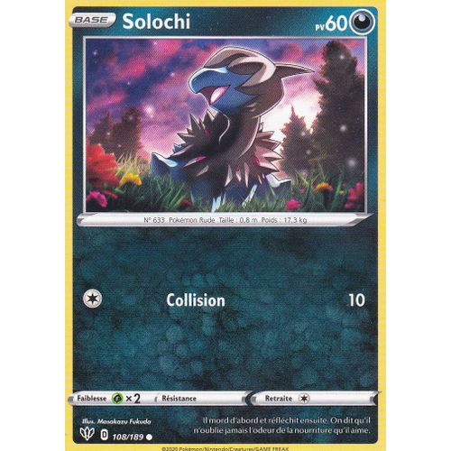 Carte Pokemon - Solochi - 108/189 - Épée Et Bouclier 3 Ténèbres Embrasées