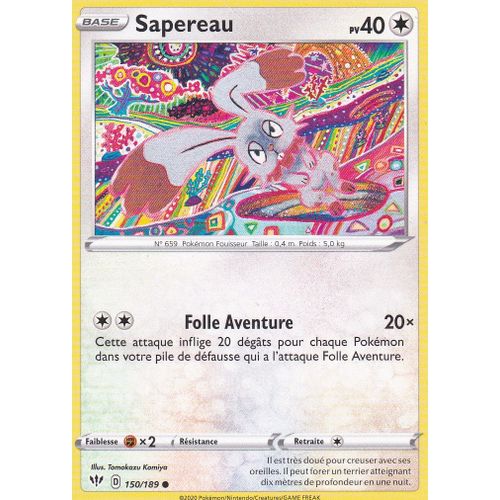 Carte Pokemon - Sapereau - 150/189 - Épée Et Bouclier 3 Ténèbres Embrasées