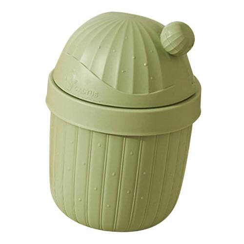 vert Poubelle ménagère créative bac couvert poubelles de salle de bain poubelle poubelle jolie mini poubelle pot corbeille à papier de cuisine poubelle de bureau Avec couverture cactus