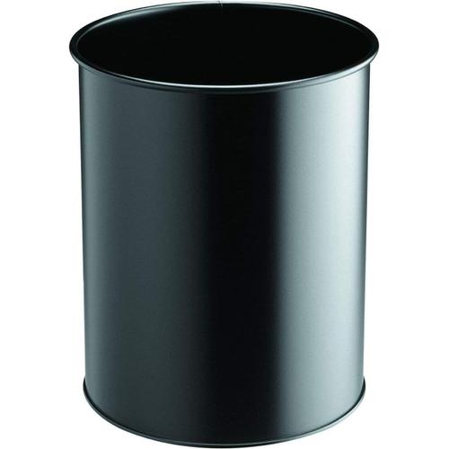 Anneau Décoratif Noir Corbeille Metall Ronde 15 Litres H 315 mm Diam 260 mm Noir