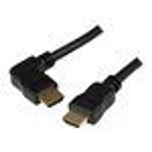 StarTech.com Haute Vitesse Câble HDMI haute vitesse Ultra HD 4K x 2K de 2m - Cordon HDMI vers HDMI coudé à angle gauche - Mâle / Mâle - Noir, Plaqués or - Câble HDMI - HDMI mâle pour HDMI mâle -...