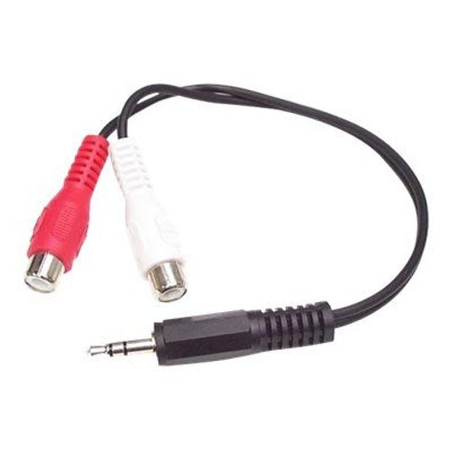 StarTech.com Câble adaptateur audio Mini-Jack 3,5 mm mâle vers 2x RCA femelle - 15 cm - Cordon Mini Jack RCA - Câble audio - RCA x 2 femelle pour mini-phone stereo 3.5 mm mâle - 15.24 cm - noir -...