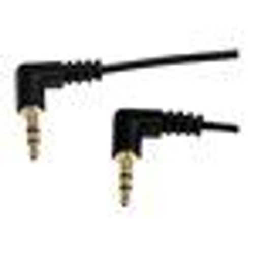 StarTech.com Câble audio stéréo Mini-Jack 3,5mm slim à angle droit de 1,8 m - Mini-Jack coudé vers Mini-Jack coudé - M/M - Noir - Câble audio - mini-phone stereo 3.5 mm mâle pour mini-phone...