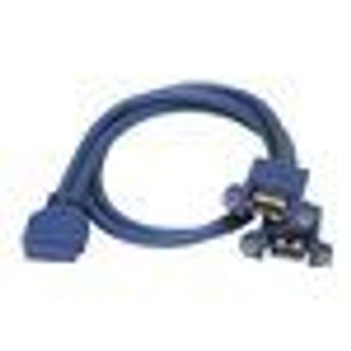 StarTech.com Câble USB 3.0 2 ports monté sur panneau  Câble USB A vers adaptateur carte mère F/F - Câble interne USB vers externe - USB type A (F) pour IDC 20 broches (F) - 50 cm - bleu