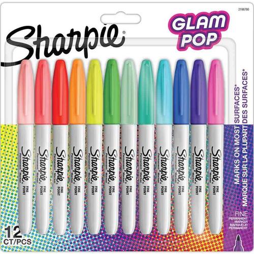 Sharpie Marqueur Permanent Fine "Glam Pop", Blister De 12