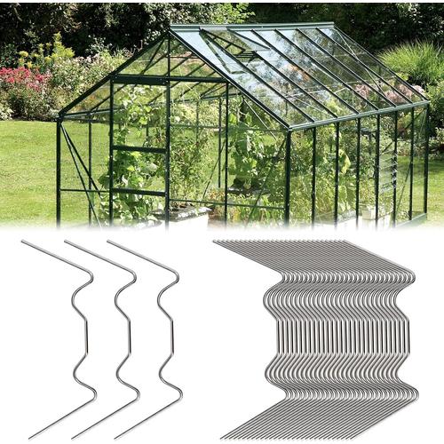 Argenté 100 Pièces Clips De Vitrage Pour Serre 80*30mm Clips Pour Serre Type W Clips Pour Vitre De Serre Acier Inoxydable Clips Vitrage Serre Argent De Jardin Planche Perforée Clips Pour Serre