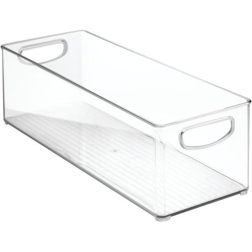 Transparent Idesign Cabinet/Kitchen Binz Boîte De Rangement, Extra-Grand Bac Pour Réfrigérateur En Plastique, Longue Boîte, Transparent, 40.64 Cm X 15.24 Cm X 12.7 Cm