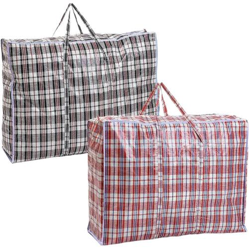 Carreaux Noirs Et Rouges Sacs De Rangement Extra Larges Et Très Résistants - Imperméable À La Poussière - Réutilisable - Double Fermeture Éclair - Pour Déménagement, Vêtements, Armoire, Jouets,