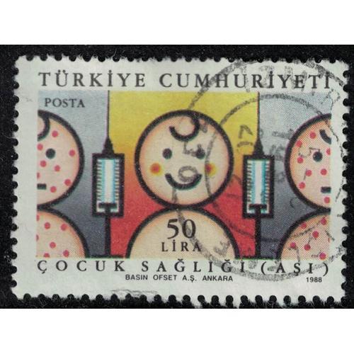 Turquie 1988 Oblitéré Used Santé Enfants Immunité Par Vaccination Su