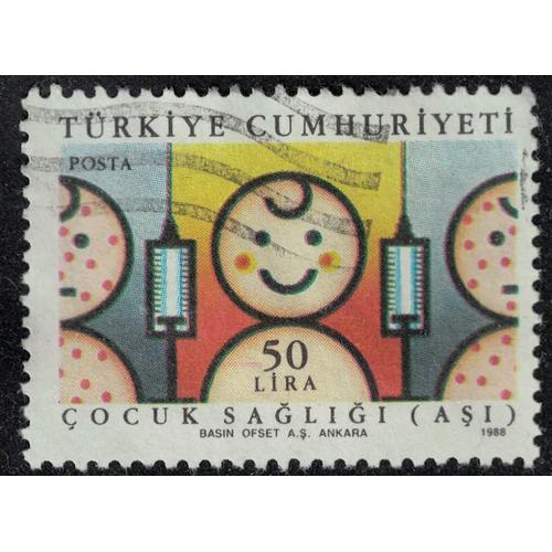 Turquie 1988 Oblitéré Used Santé Enfants Immunité Par Vaccination Su