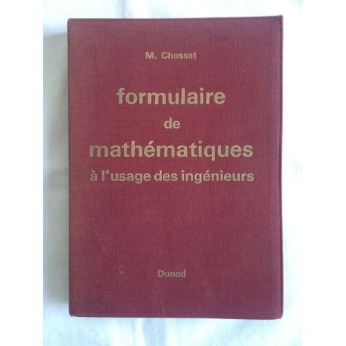 Formulaire De Mathématiques À L'usage Des Ingénieurs
