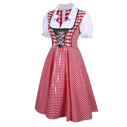 Almsach Tablier bavarois rouge motif de fleur style d\u00e9contract\u00e9 Mode Vêtements traditionnels Tabliers bavarois 