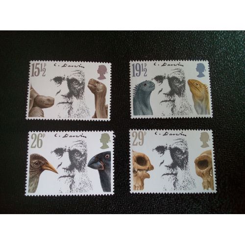 Timbre Royaume Unis Yt 1023 A 1026 Séries: Centenaire De La Mort De Charles Darwin 1982 ( 030804 )