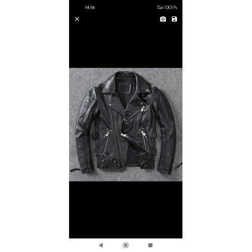 Blouson Veste Mixte, Noir Neuf En Cuir De Vachette Pour Moto..
