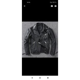 Blouson Veste Mixte, Noir Neuf En Cuir De Vachette Pour Moto..