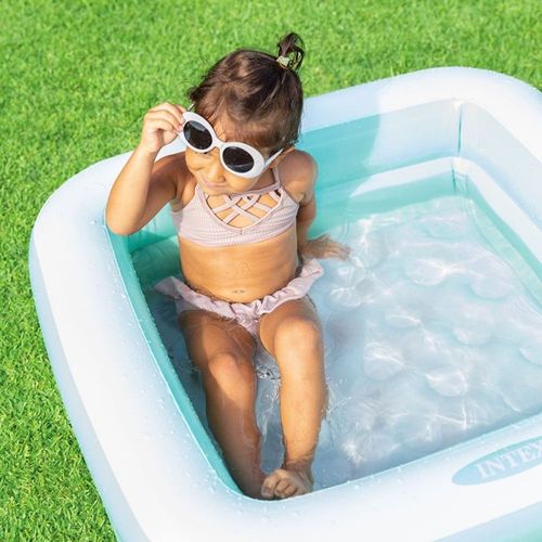 Intex Inflatable Square Children's Pool Vert Capacité d'eau 57 Litres